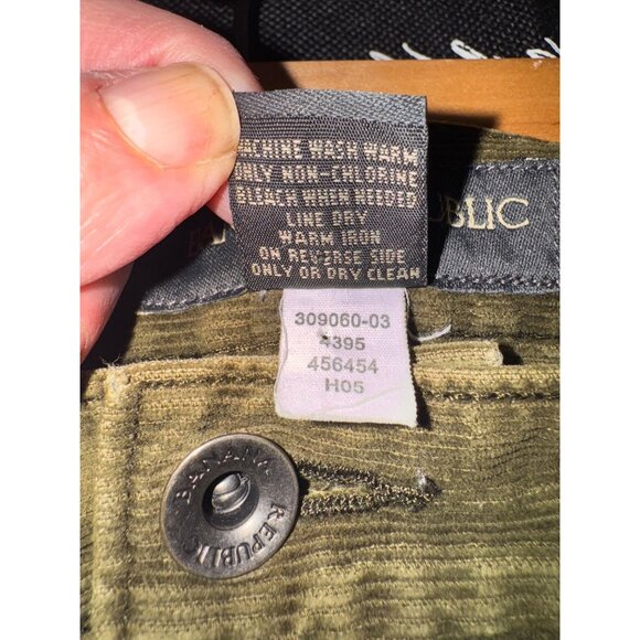 Banana Republic Mens Olive Corduroy Pants 36/32 Cotton Casual Trousers Preppy - Picture 4 of 6